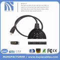 High Quality! 3 Port 1080P 3D HDMI AUTO Switch Switcher Splitter Hub with Cable free shipping